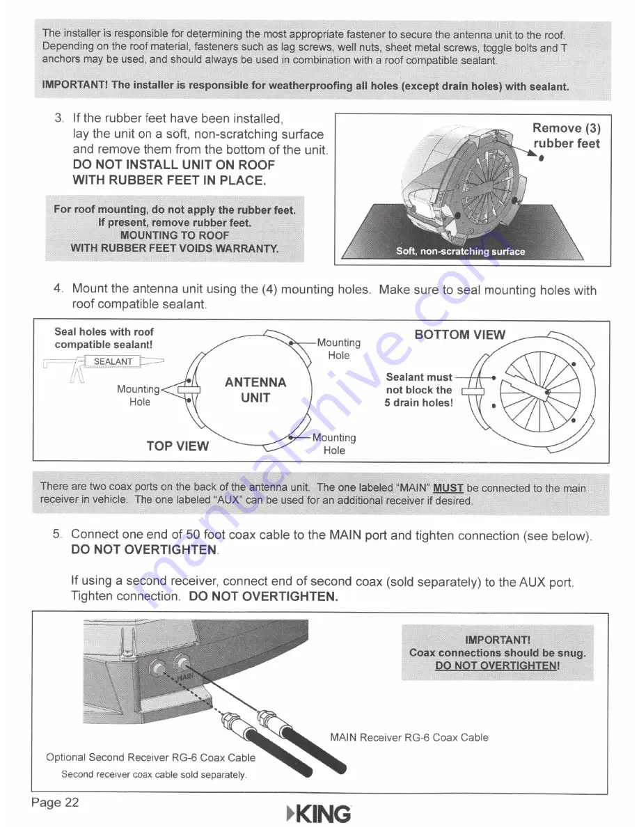 KING Tailgater VQ4500 Quick Reference Manual Download Page 26