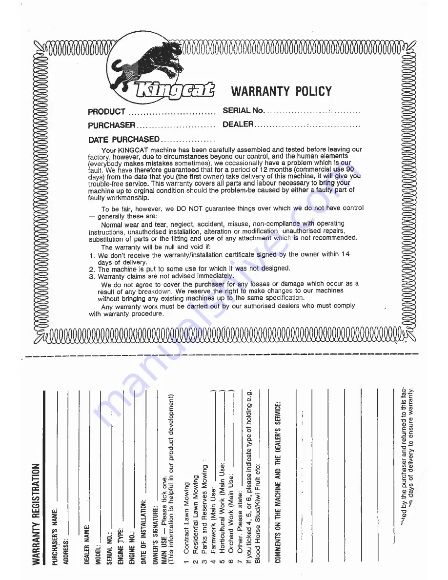 Kingcat Cougar Owner'S Manual Download Page 2