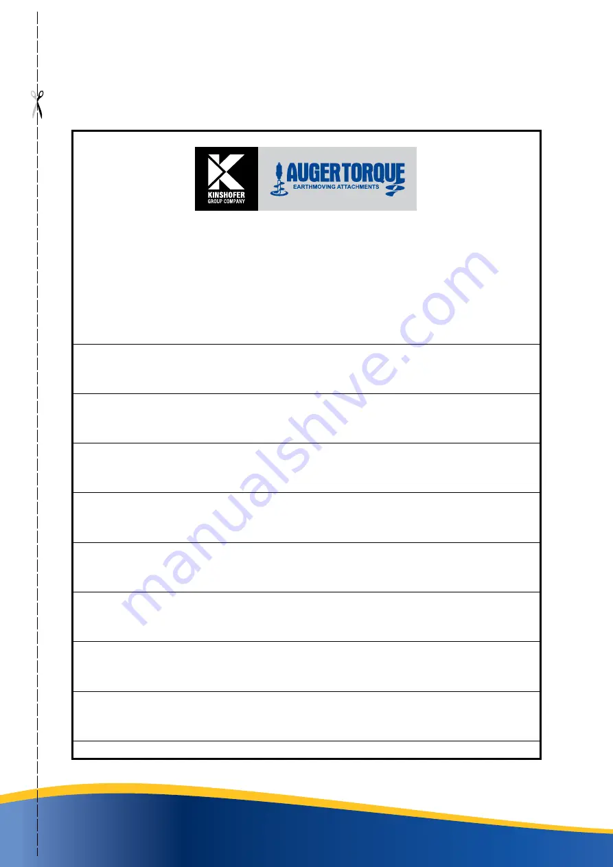 KINSHOFER Auger Torque T150 Operator'S Manual Download Page 7