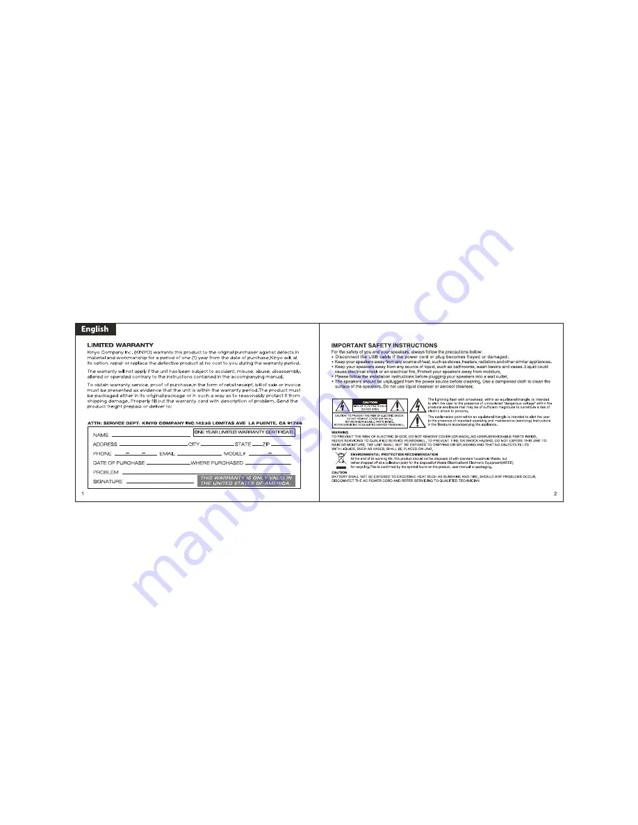 Kinyo MS-790 User Manual Download Page 2