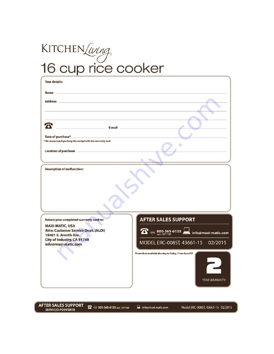 Kitchen Living 43661-15 User Manual Download Page 9