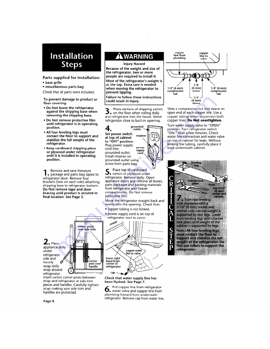 KitchenAid 2003757 Installation Instructions Manual Download Page 8