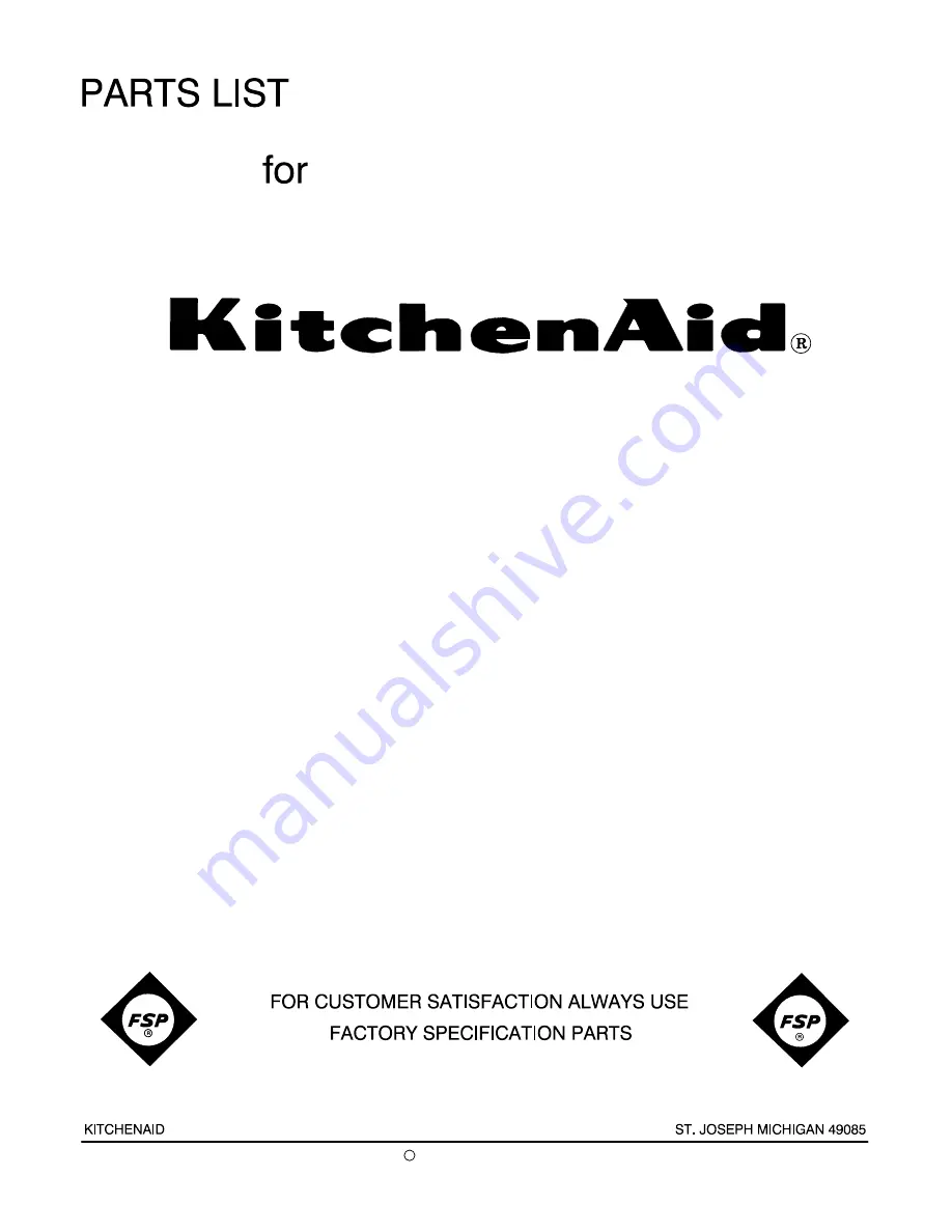 KitchenAid 4KHM7TAC5 Parts List Download Page 1