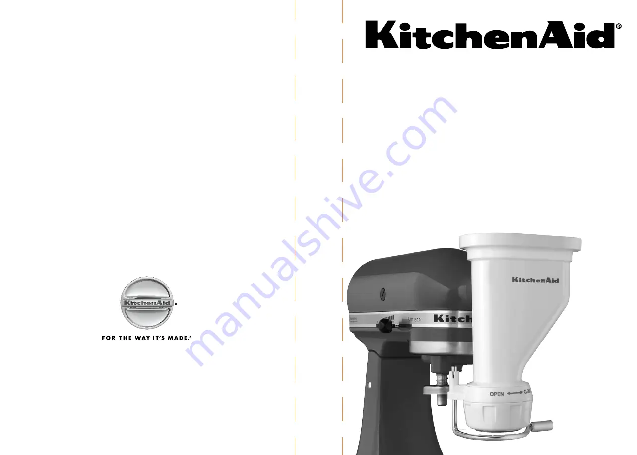 KitchenAid 5KPEXTA Operating Instructions And Recipes Download Page 1