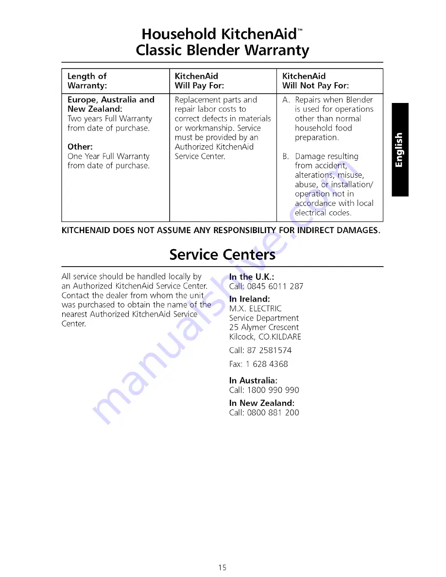 KitchenAid 5KSB45AWH1 Instructions And Recipes Manual Download Page 17