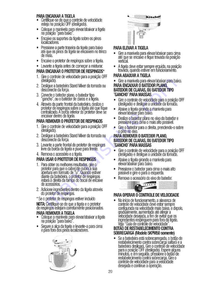 KitchenAid 5KSM156AAZ0 Instructions Manual Download Page 20