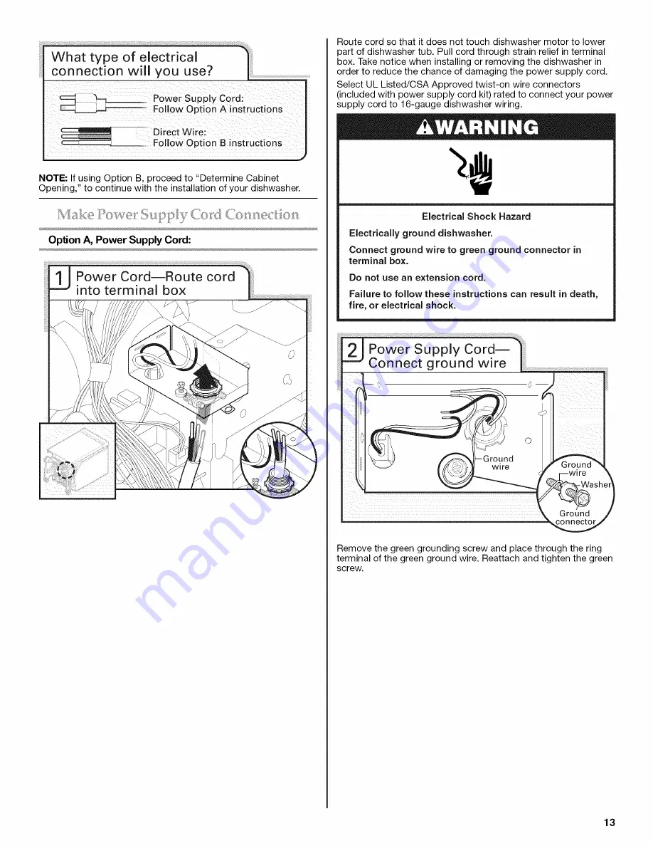 KitchenAid Architect II C Series KUDC10IX Installation Manual Download Page 13