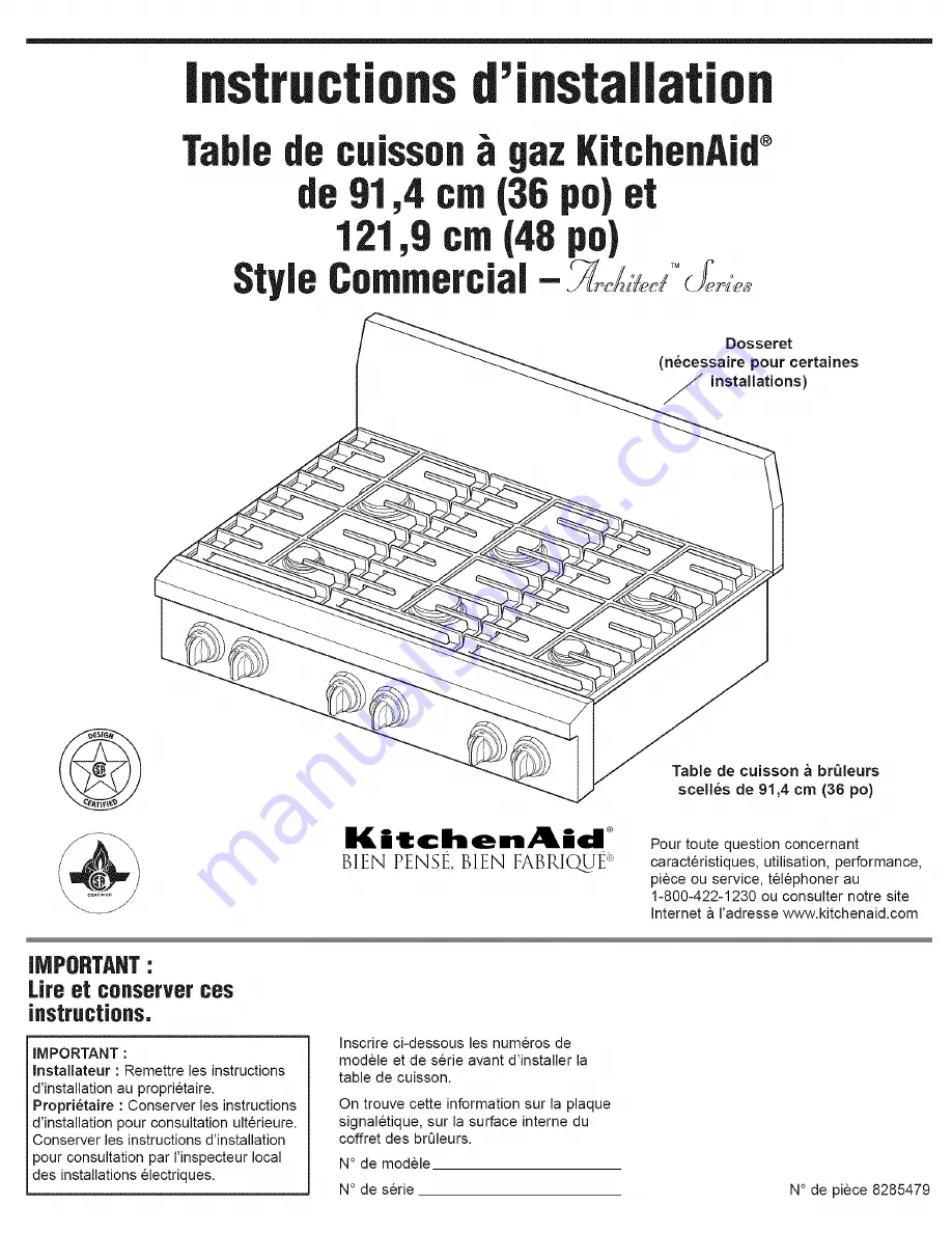 KitchenAid Architect K6CP462K Скачать руководство пользователя страница 13