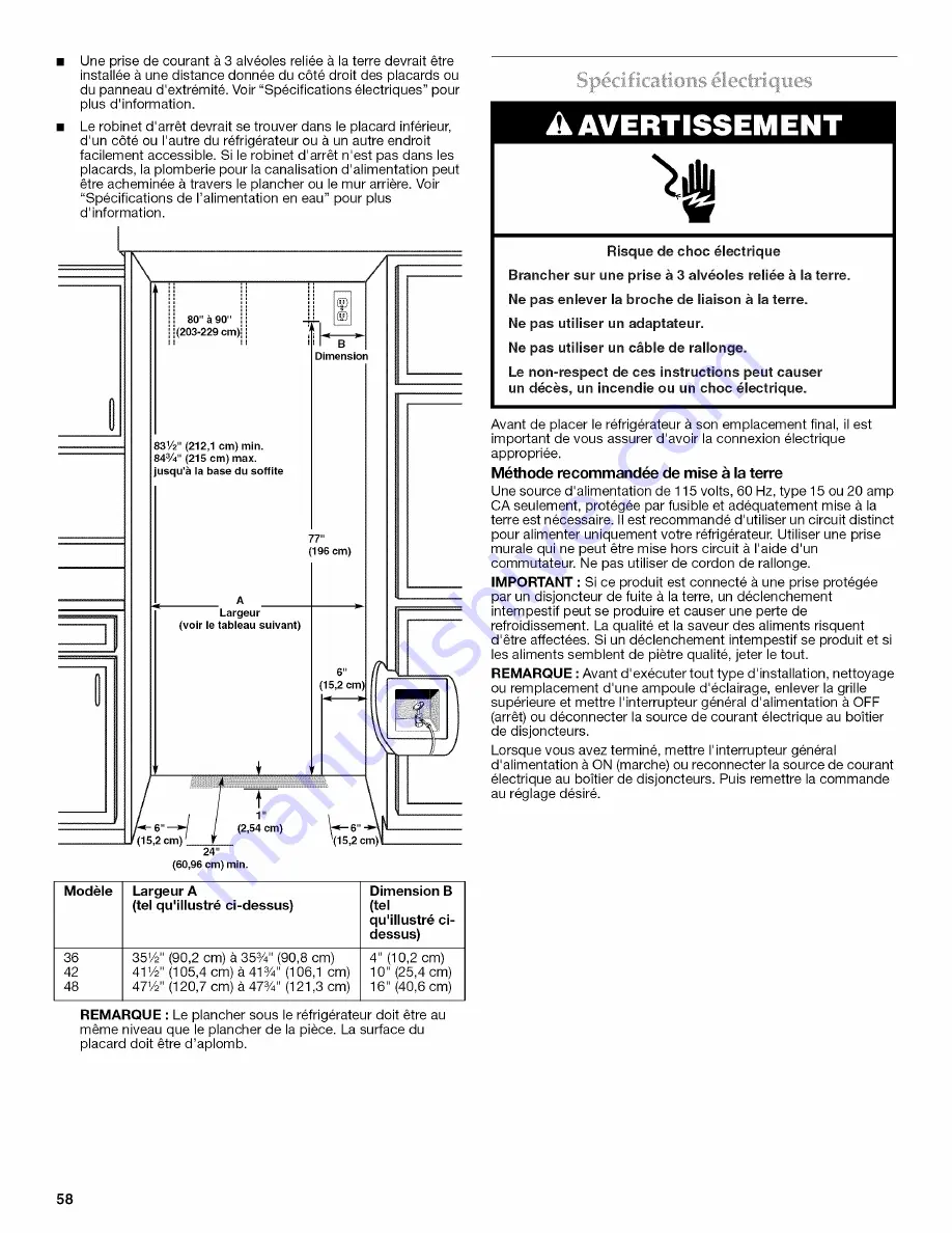 KitchenAid Architect Series II KSSC36QTS Скачать руководство пользователя страница 58