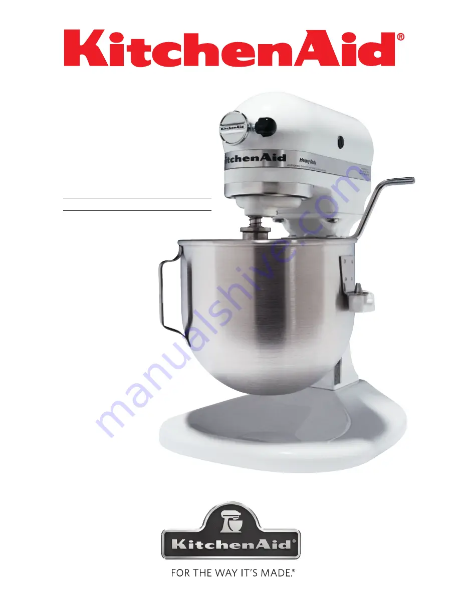 KitchenAid K4SSWH - 4.5-qt. Bowl-Lift Stand Mixer Скачать руководство пользователя страница 1