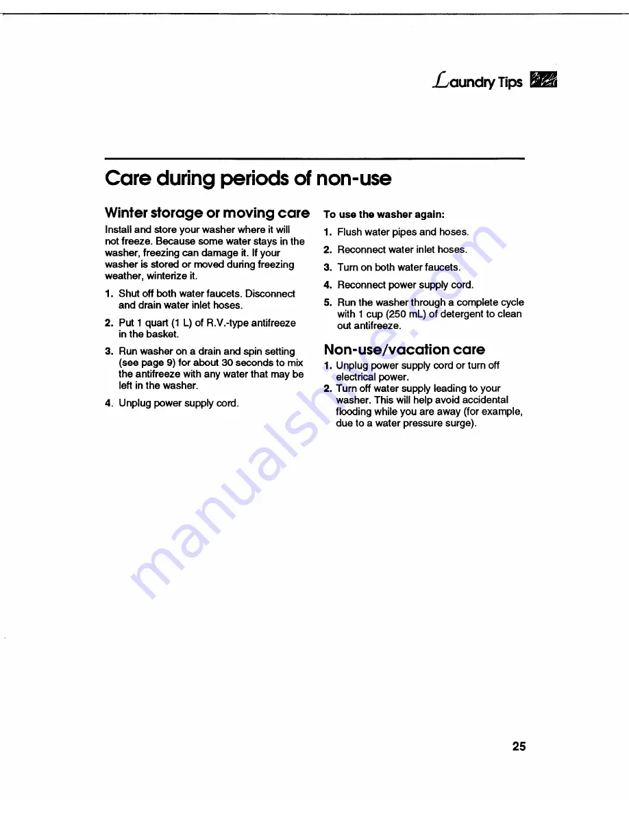 KitchenAid KAWE767B Use And Care Manual Download Page 25