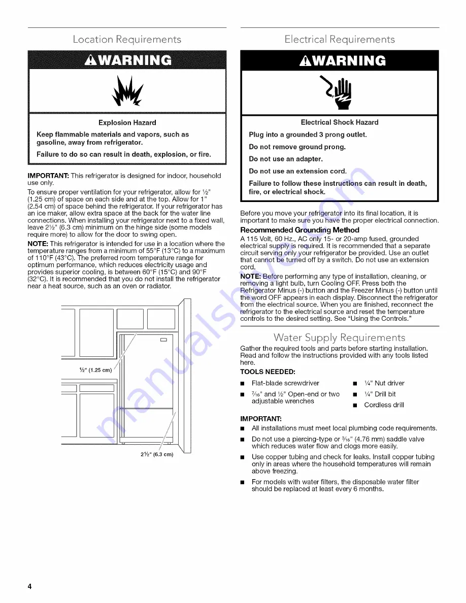 KitchenAid KBFS20ECBL00 User Instructions Download Page 4