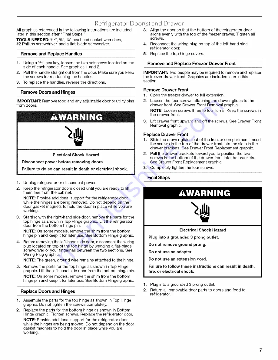 KitchenAid KBFS20ECBL00 User Instructions Download Page 7