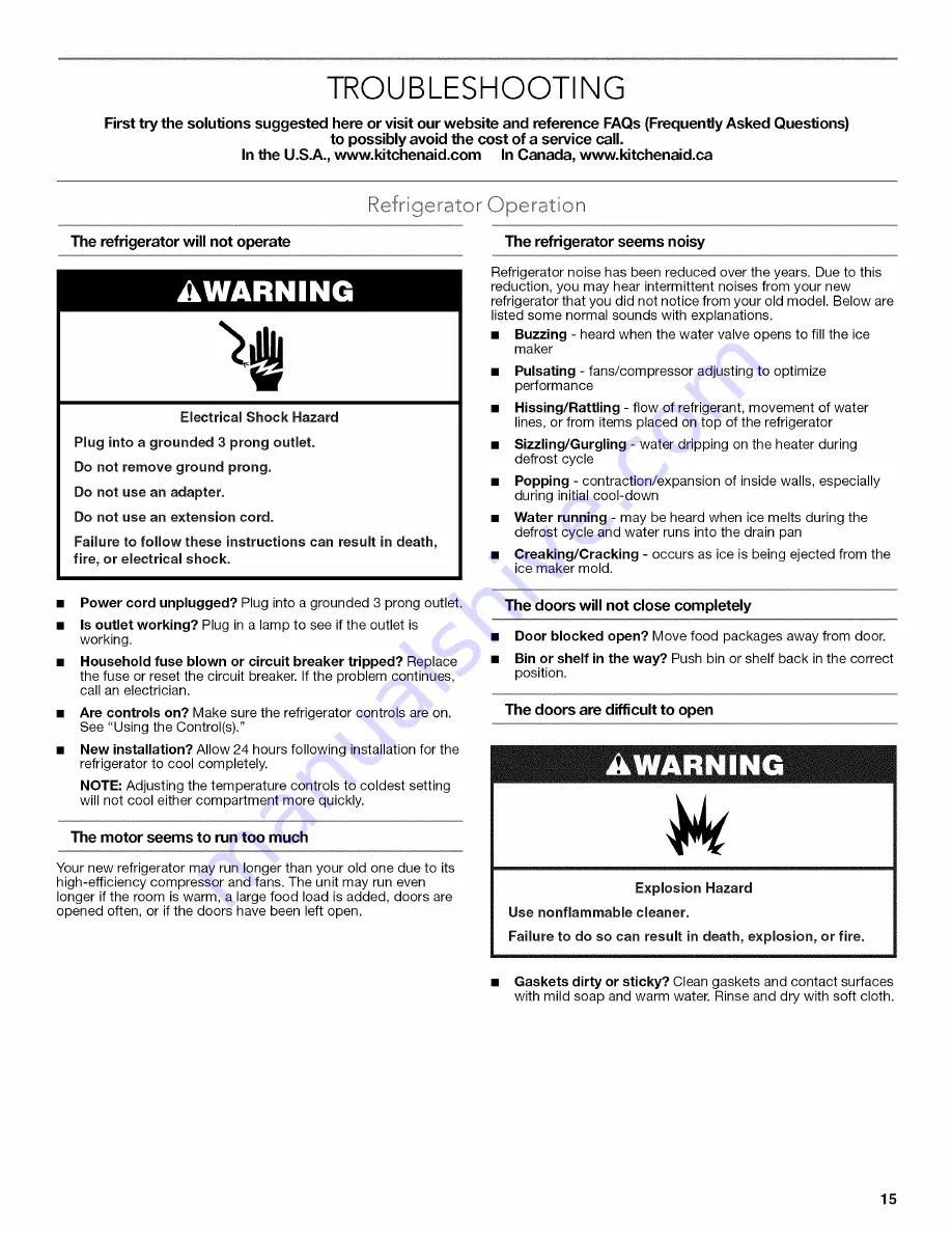 KitchenAid KBFS20ECBL00 User Instructions Download Page 15