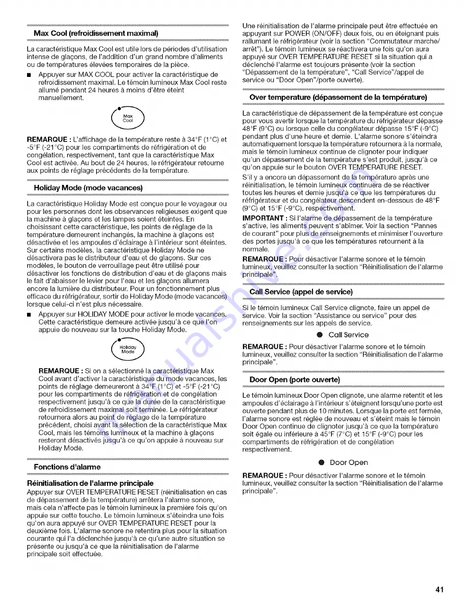 KitchenAid KBLC36FMS02 Use & Care Manual Download Page 41