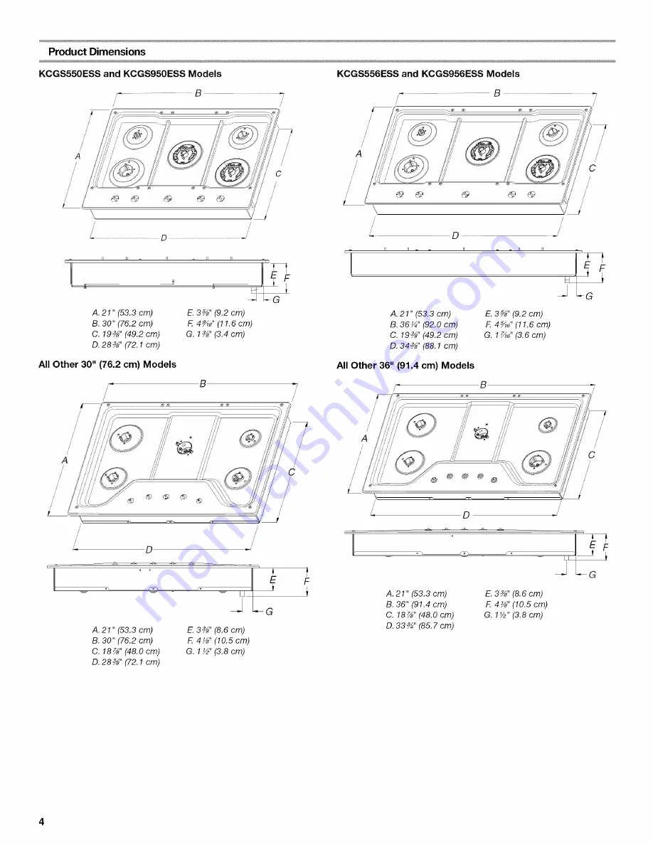 KitchenAid KCGS350ESS00 Installation Instructions Manual Download Page 4