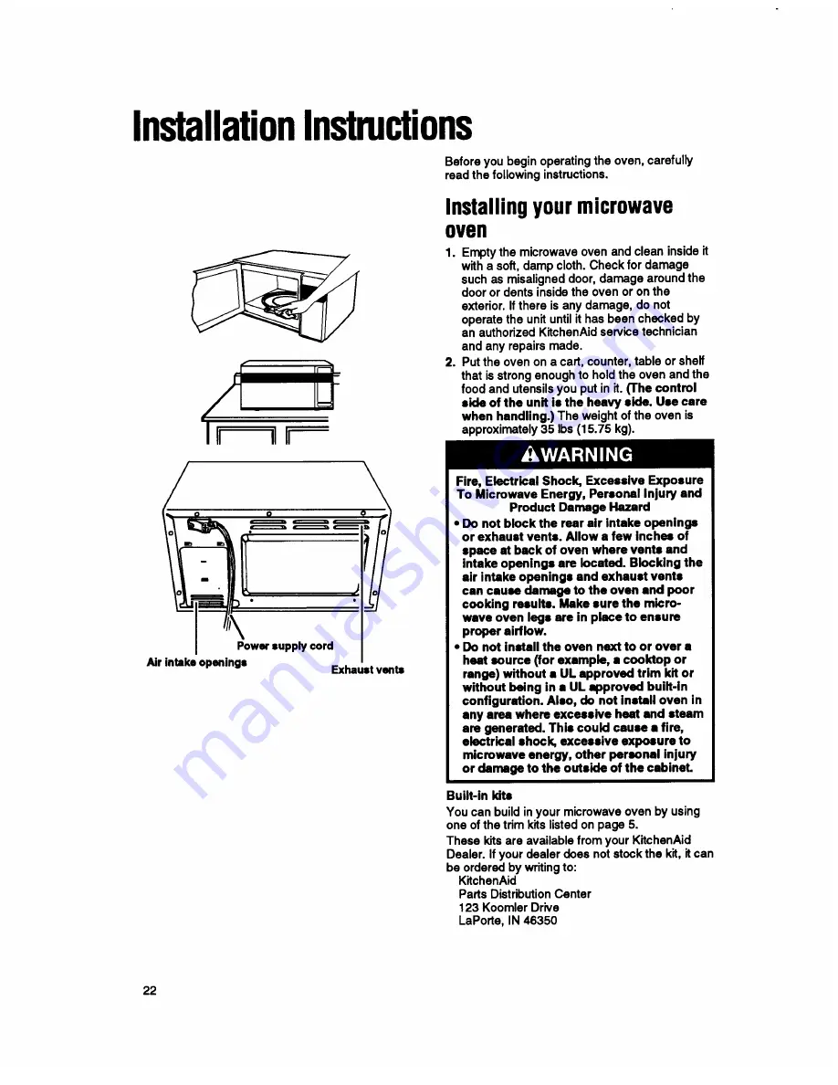 KitchenAid KCMS122Y Скачать руководство пользователя страница 22