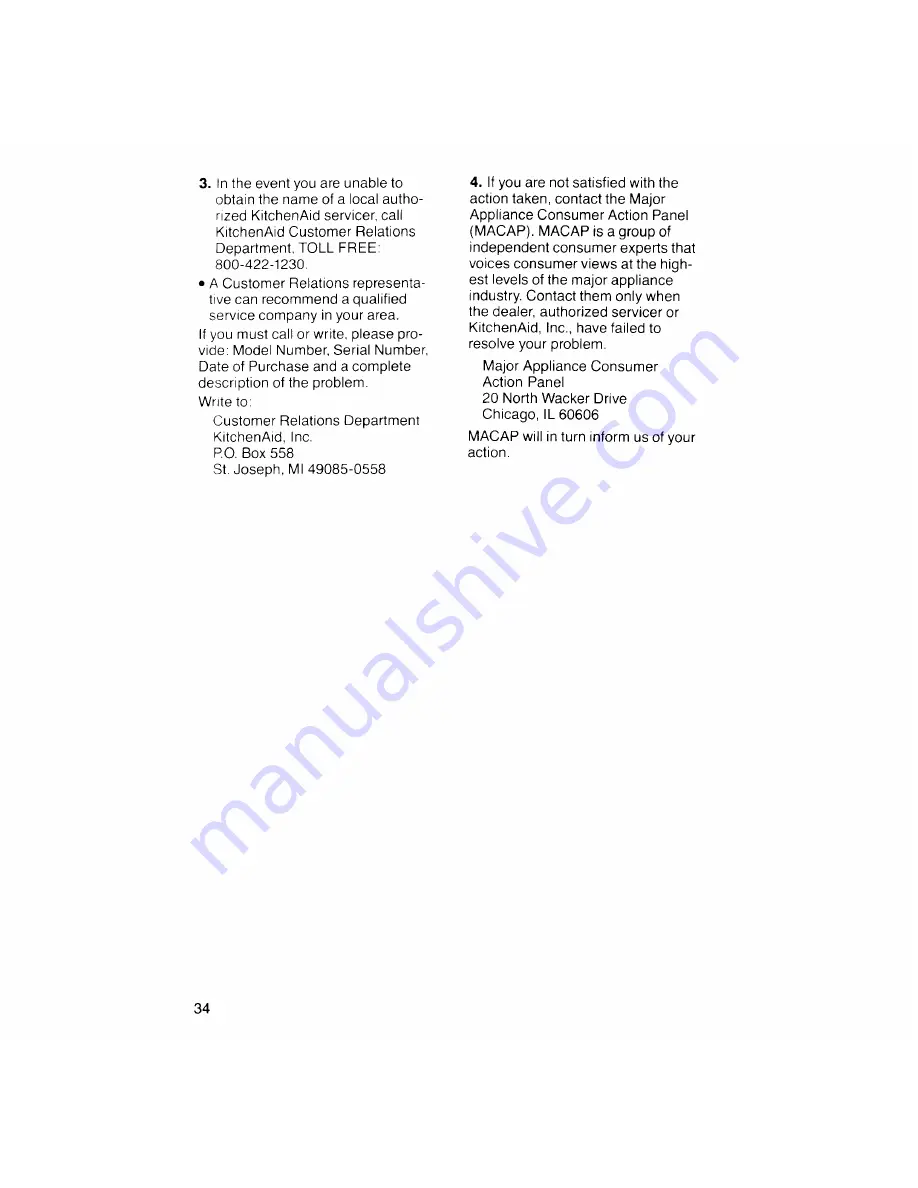 KitchenAid KCMS132S Use & Care Manual Download Page 34