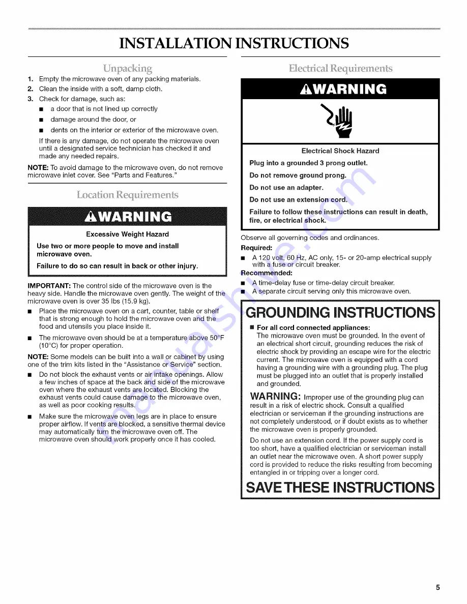 KitchenAid KCMS2255 Use & Care Manual Download Page 5