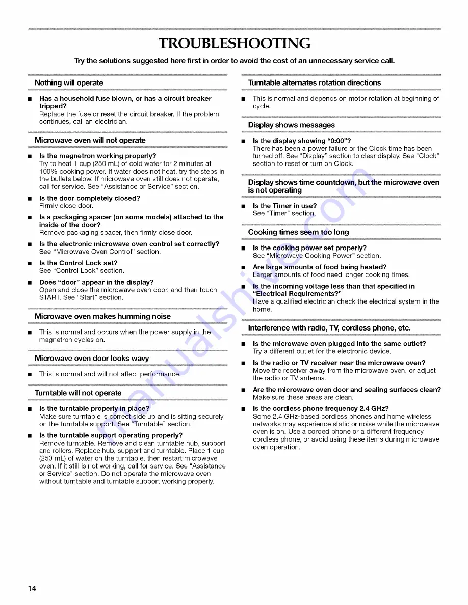 KitchenAid KCMS2255 Use & Care Manual Download Page 14