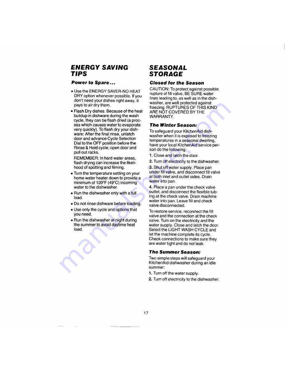 KitchenAid KDC-21D Use And Care Manual Download Page 17