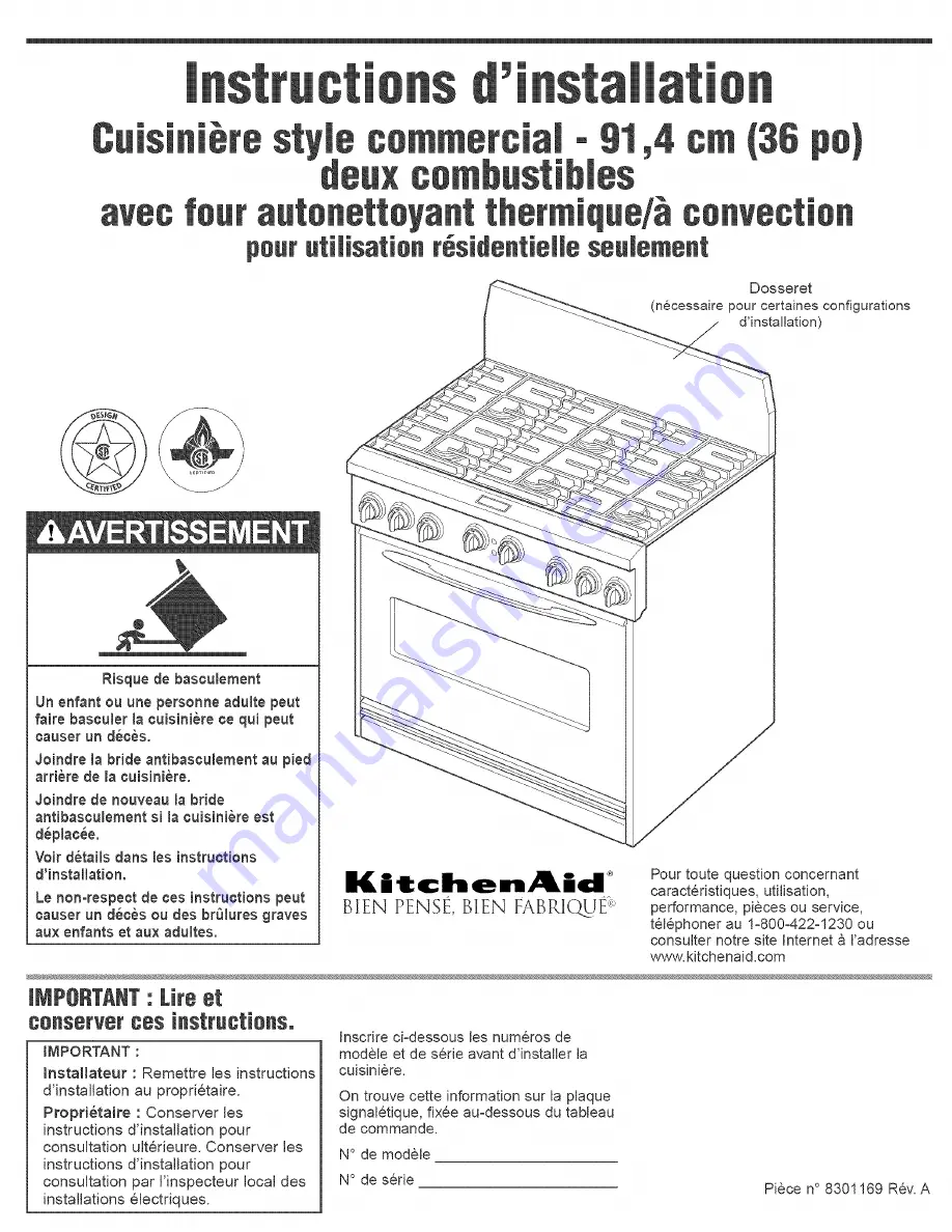 KitchenAid KDRP462LSS08 Installation Instructions Manual Download Page 13