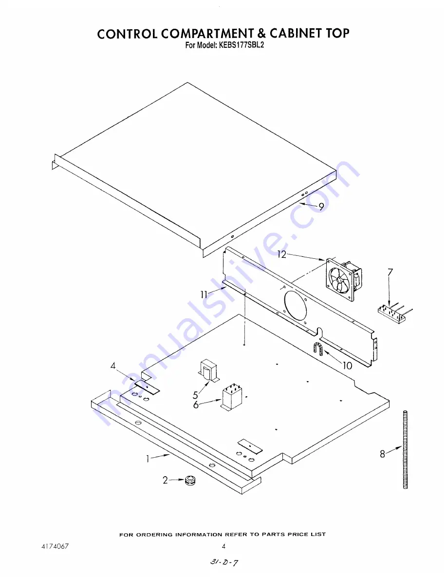 KitchenAid KEBS177SAL2 Parts List Download Page 6