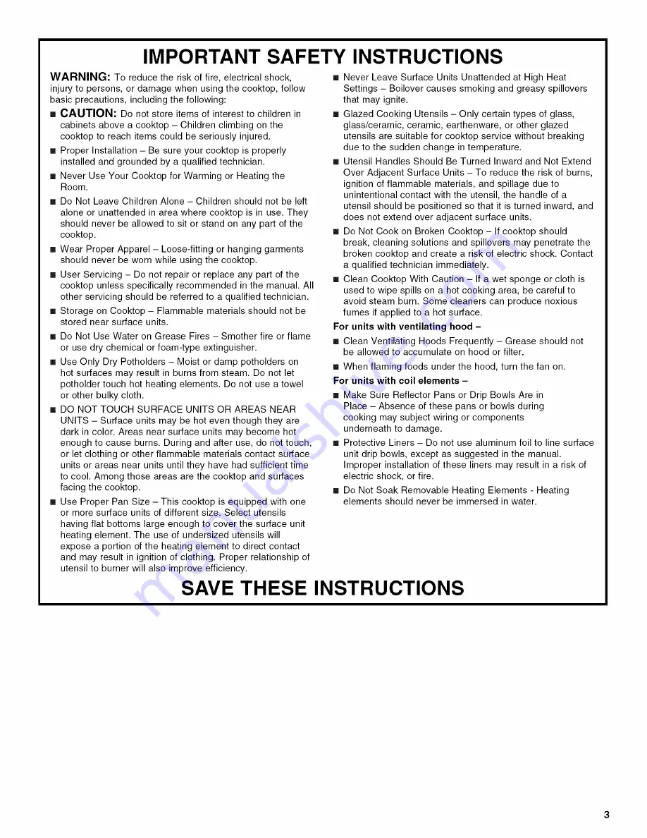 KitchenAid KECC602BBL00 Use & Care Manual Download Page 3