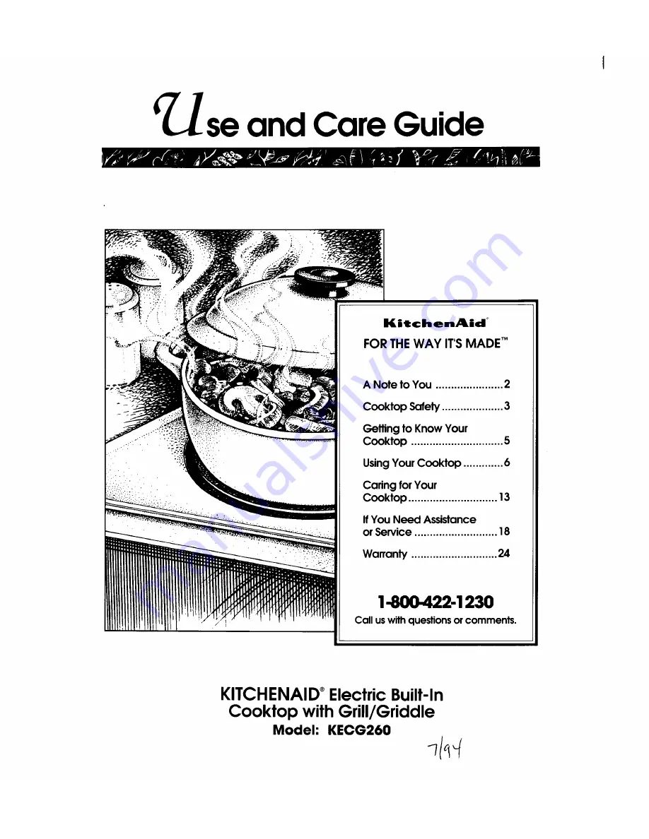 KitchenAid KECG260 Use And Care Manual Download Page 1