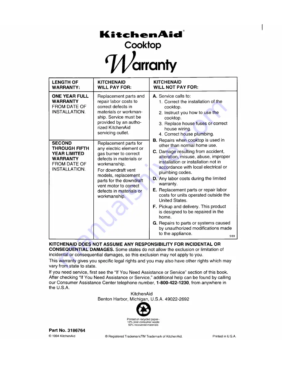 KitchenAid KECG260 Use And Care Manual Download Page 21