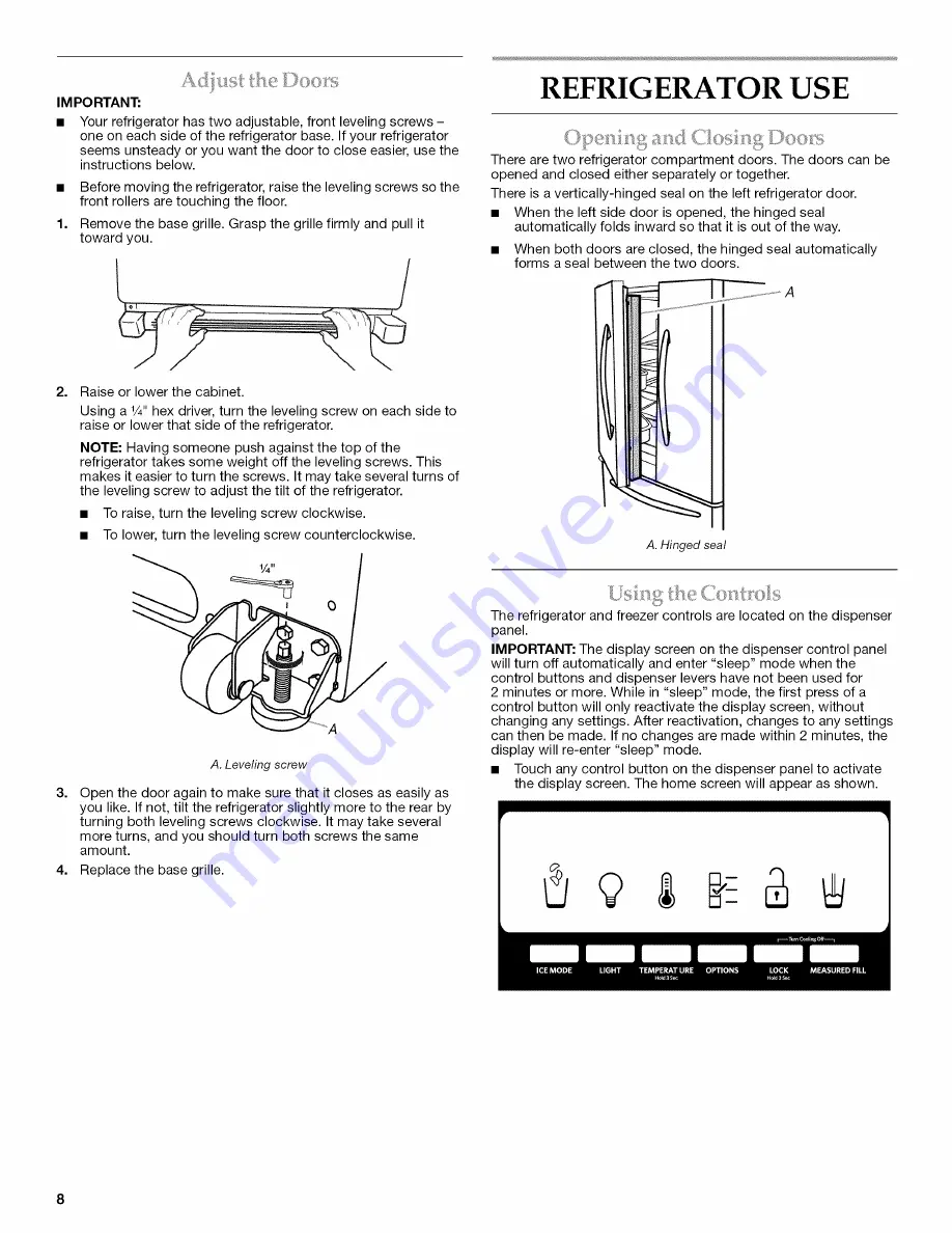 KitchenAid KFXL25RYMS2 User Instructions Download Page 8