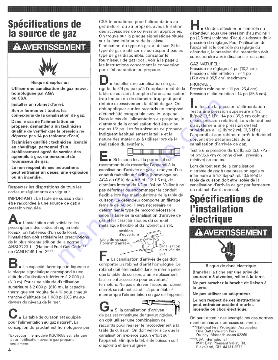 KitchenAid KGCC505HBL04 Installation Instructions Manual Download Page 12