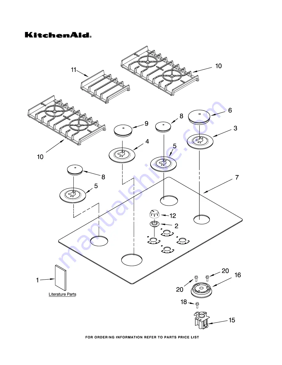 KitchenAid KGCC506RBB00 Parts List Download Page 1