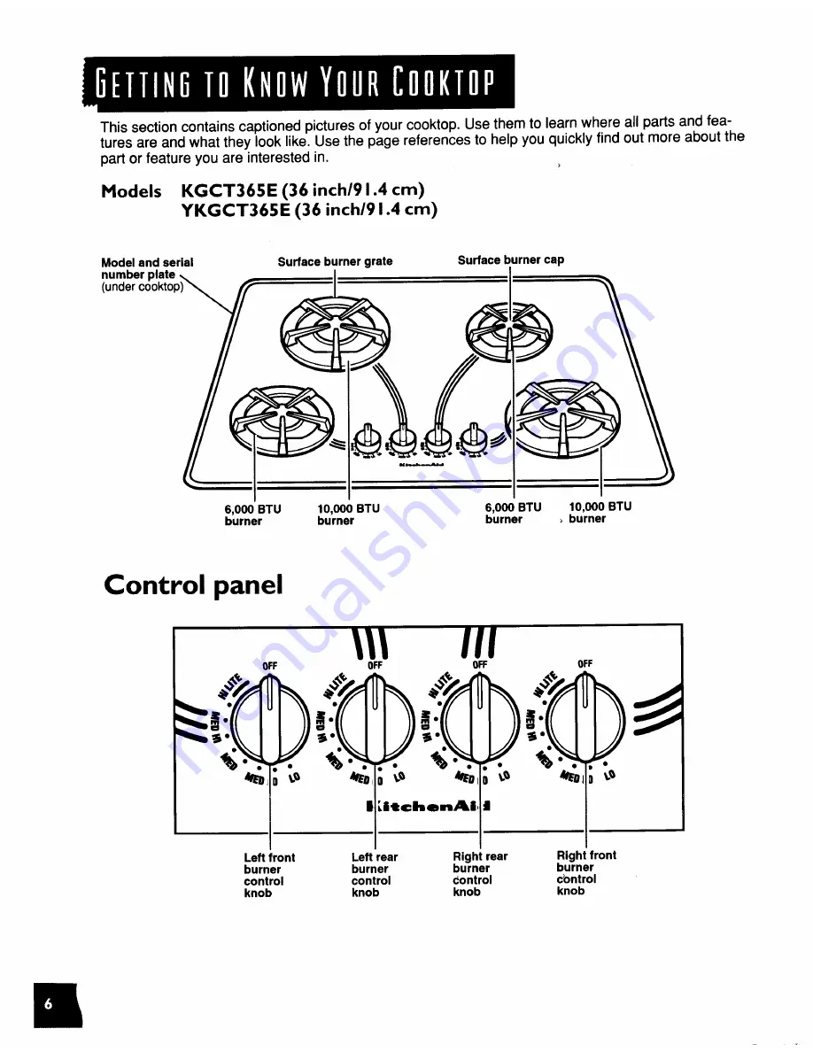 KitchenAid KGCT305E Скачать руководство пользователя страница 6