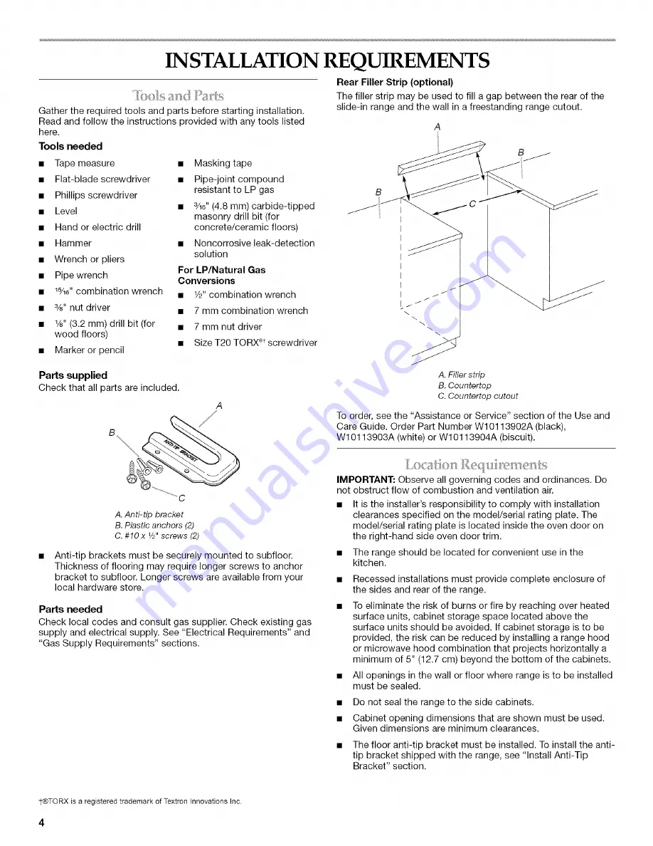 KitchenAid KGSK901SBL02 Installation Instructions Manual Download Page 4