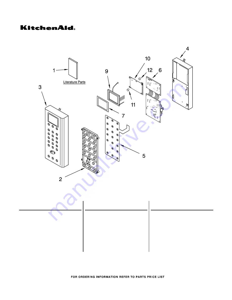 KitchenAid KHHS179LBL5 Parts Manual Download Page 1