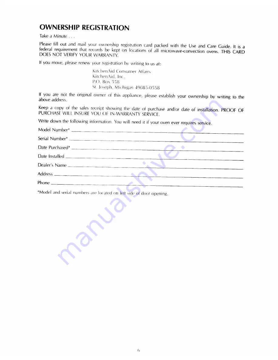 KitchenAid KHMC106 Use & Care Manual Download Page 6