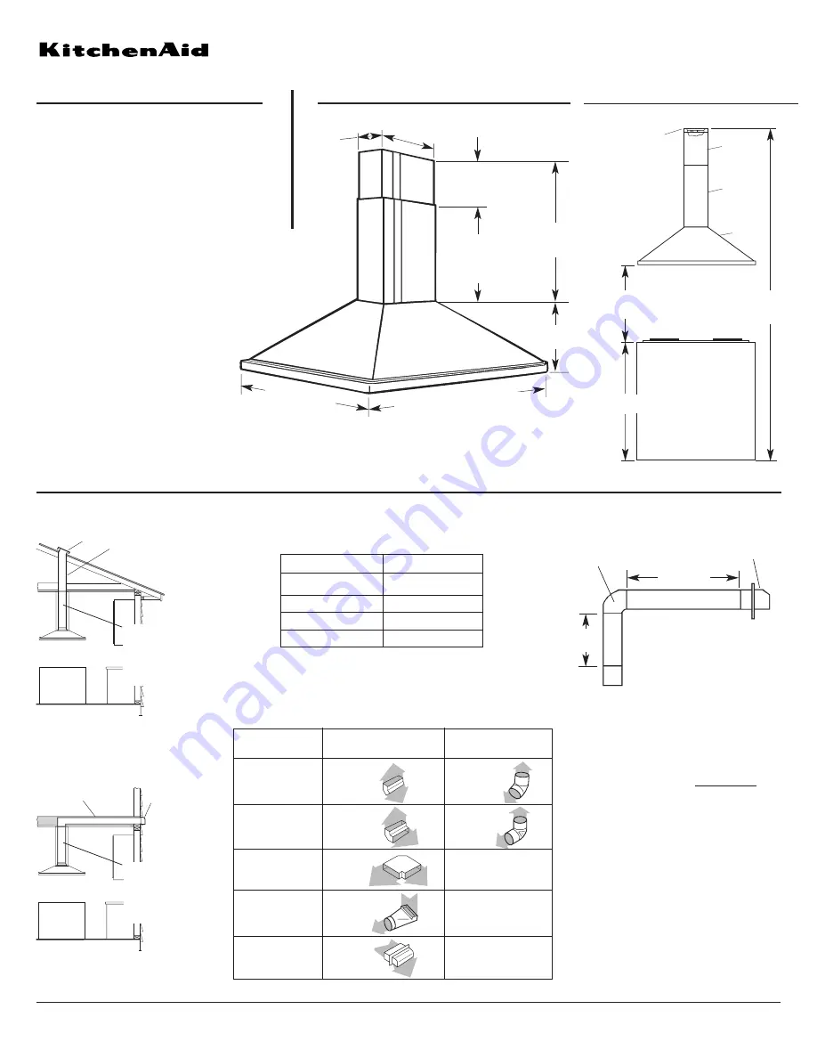 KitchenAid KICU265H Dimension Manual Download Page 1