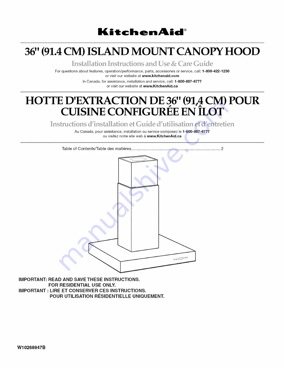 KitchenAid KICU565WSS Manual Download Page 1