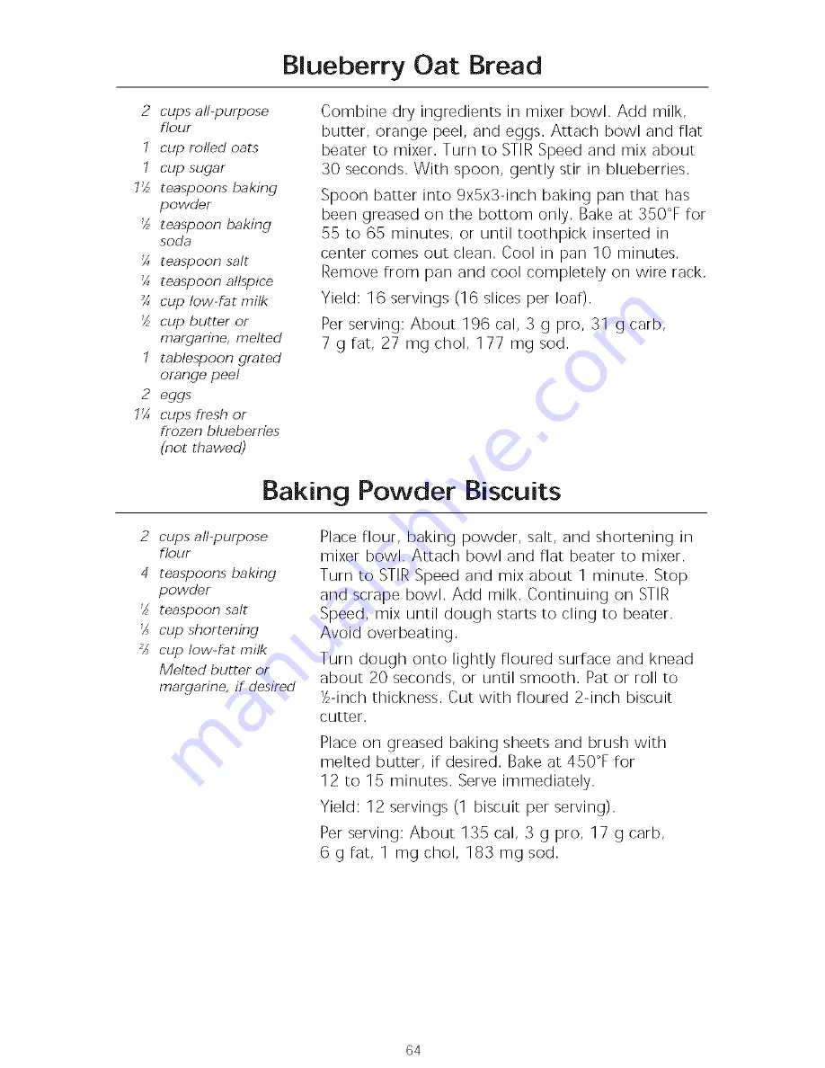 KitchenAid KL26M8XOB5 Instructions And Recipes Manual Download Page 66