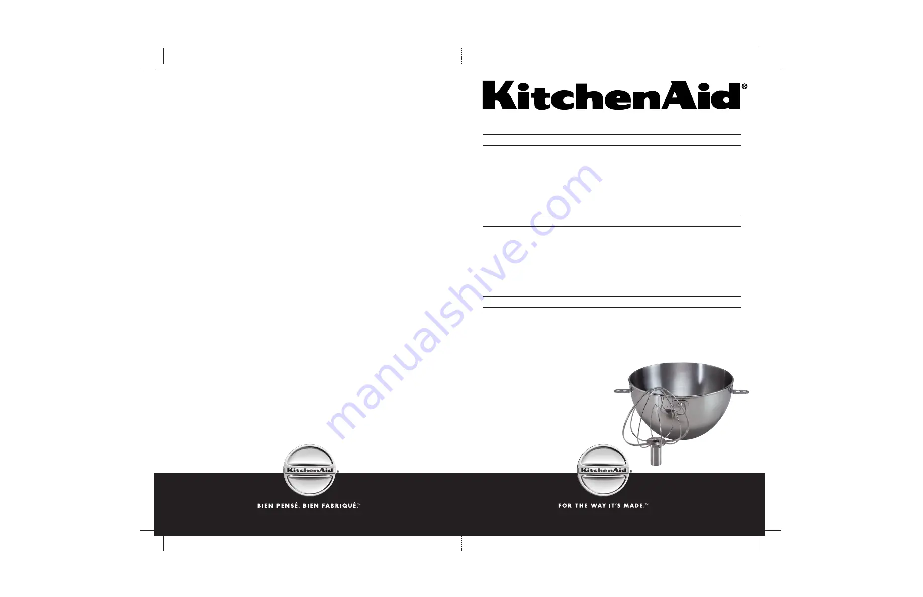 KitchenAid KN3CW Quick Start Manual Download Page 1