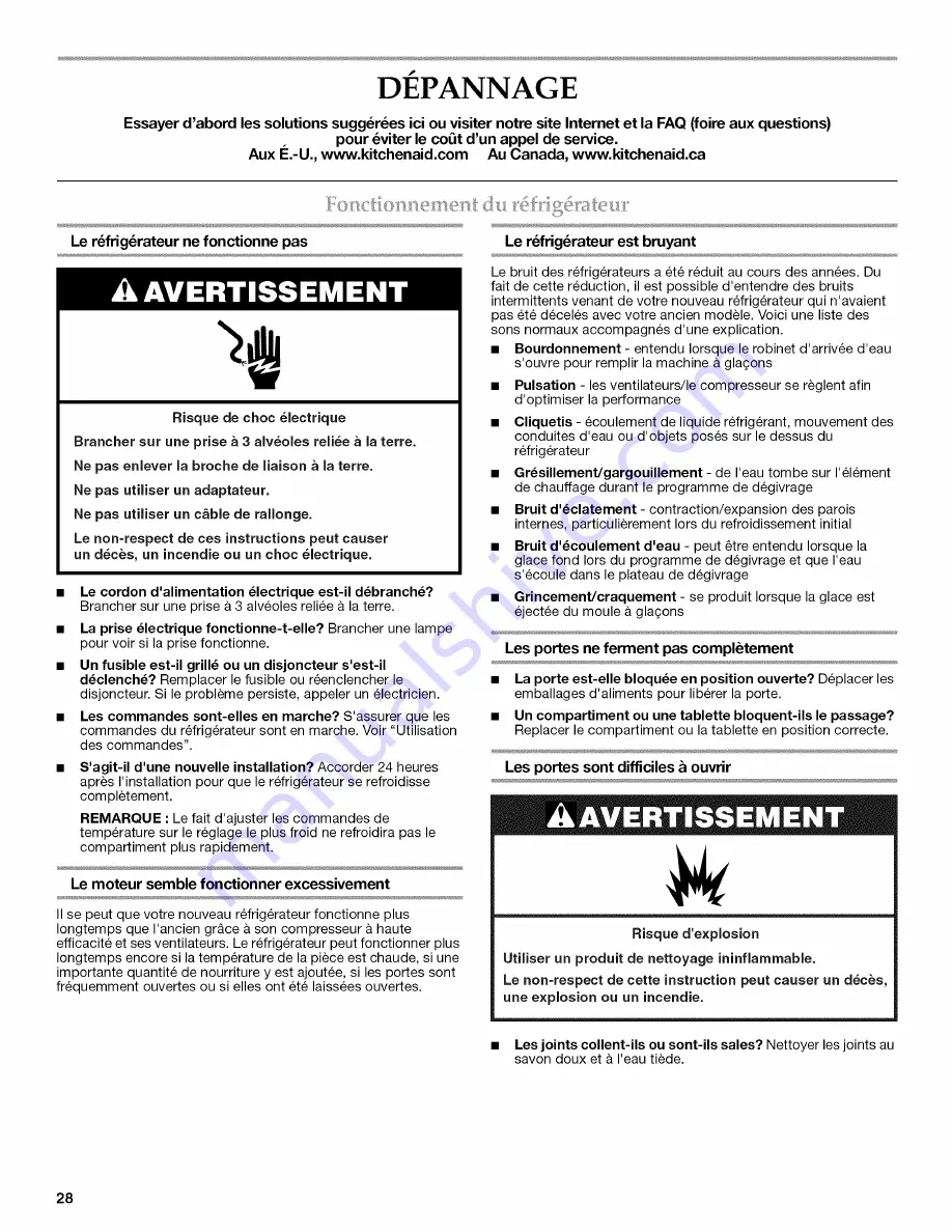 KitchenAid KSRG25FVBL05 User Instructions Download Page 28