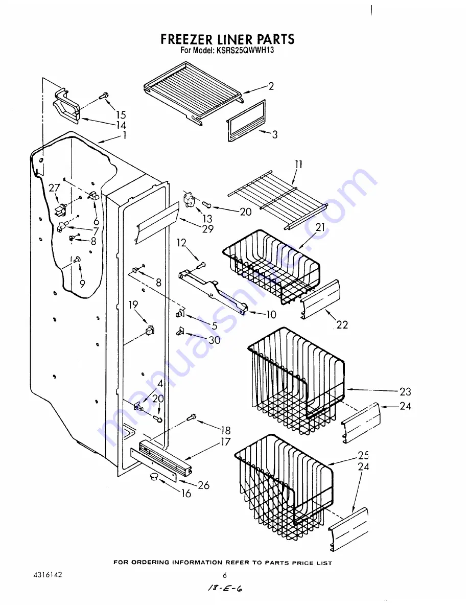 KitchenAid KSRS25QWWH13 Parts List Download Page 9