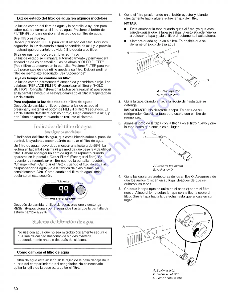 KitchenAid KSSC36FTS02 Use & Care Manual Download Page 30