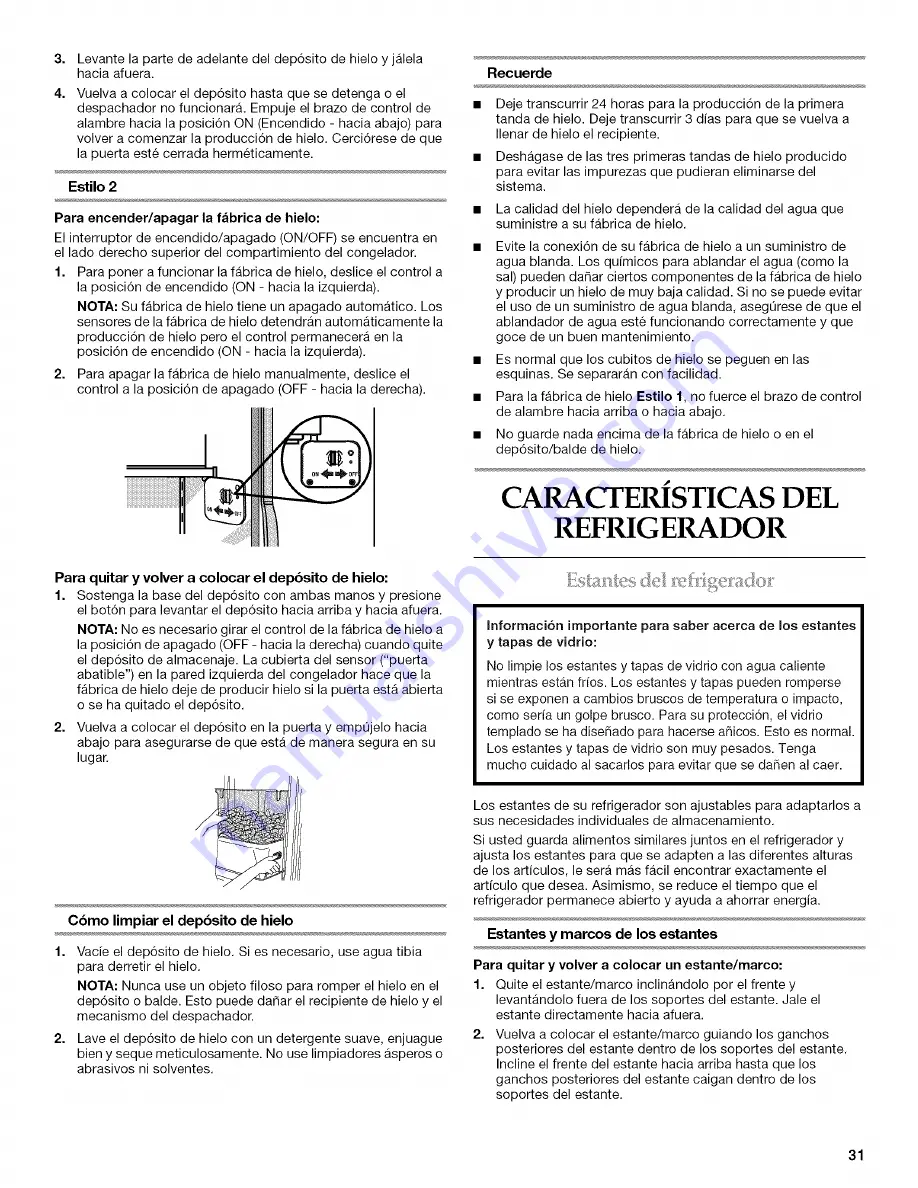 KitchenAid KSSC36QMS03 Use & Care Manual Download Page 31