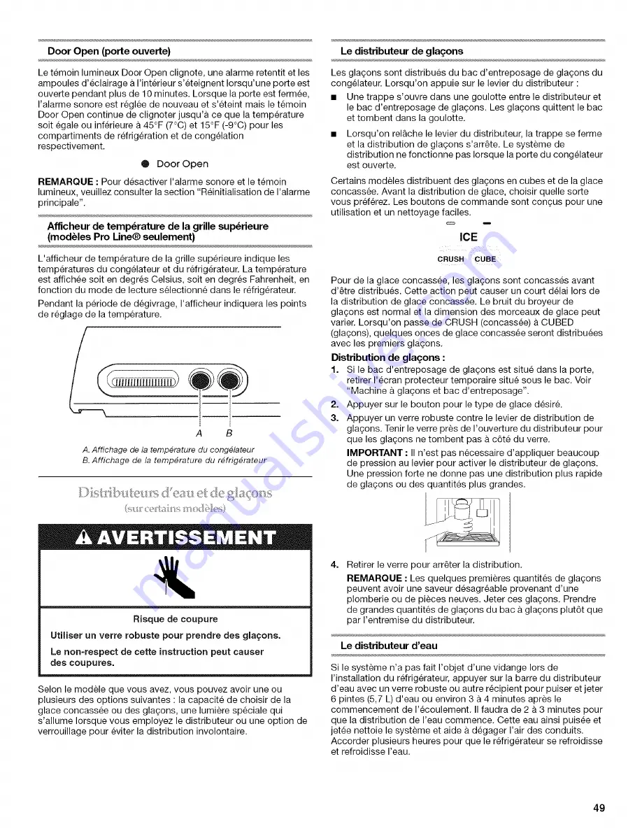 KitchenAid KSSC36QMS03 Use & Care Manual Download Page 49