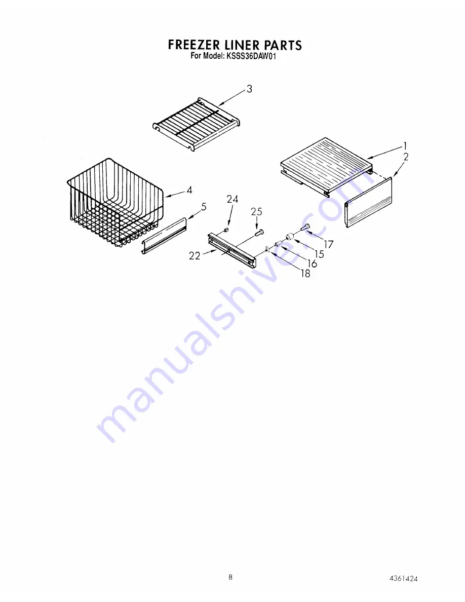 KitchenAid KSSS36DAW01 Parts List Download Page 13