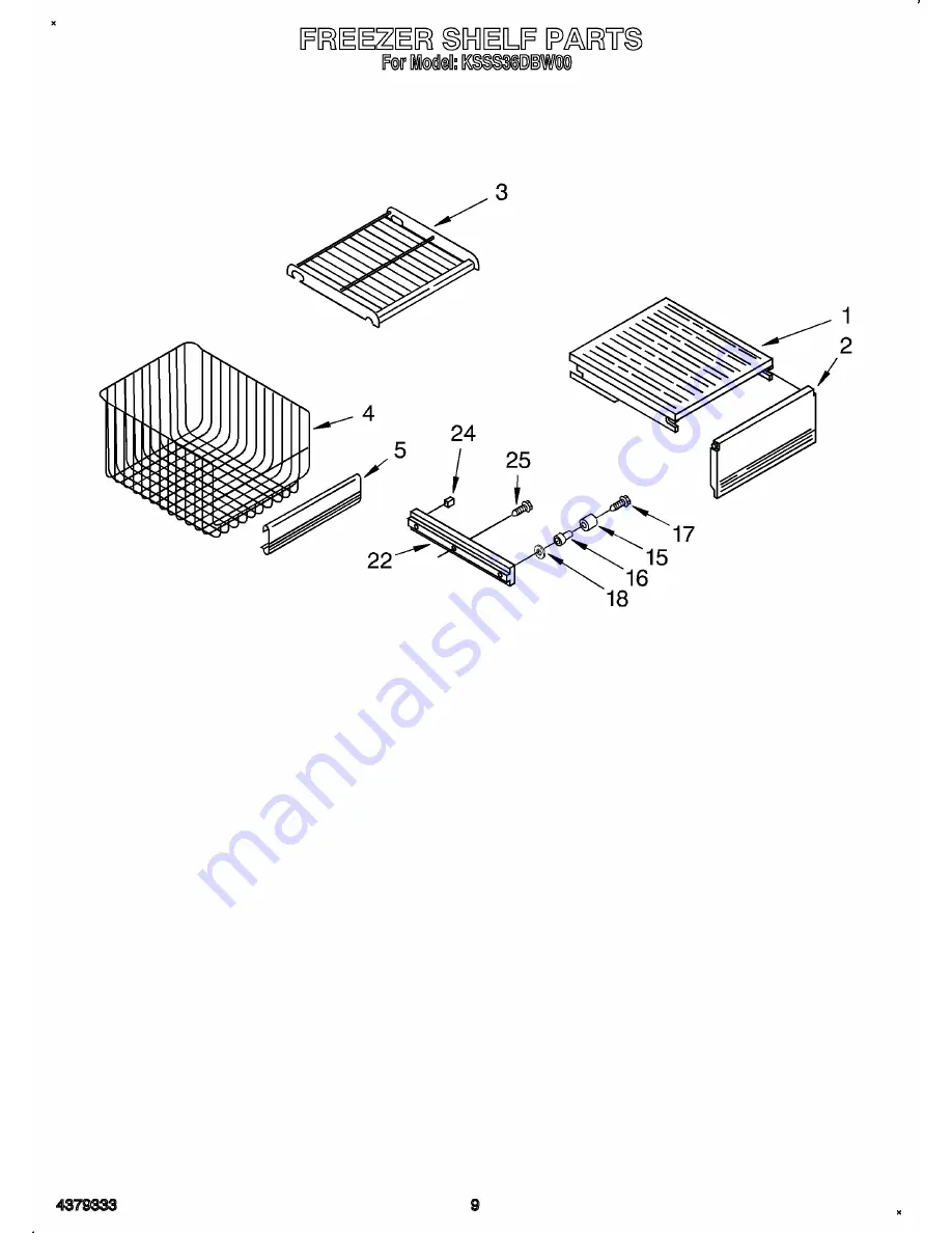 KitchenAid KSSS36DBW00 Parts List Download Page 13