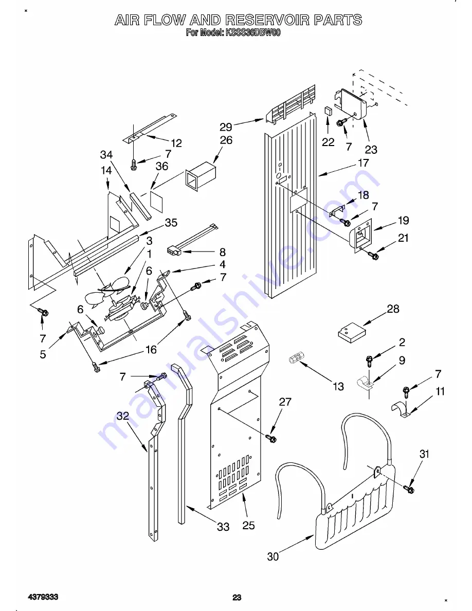 KitchenAid KSSS36DBW00 Parts List Download Page 30