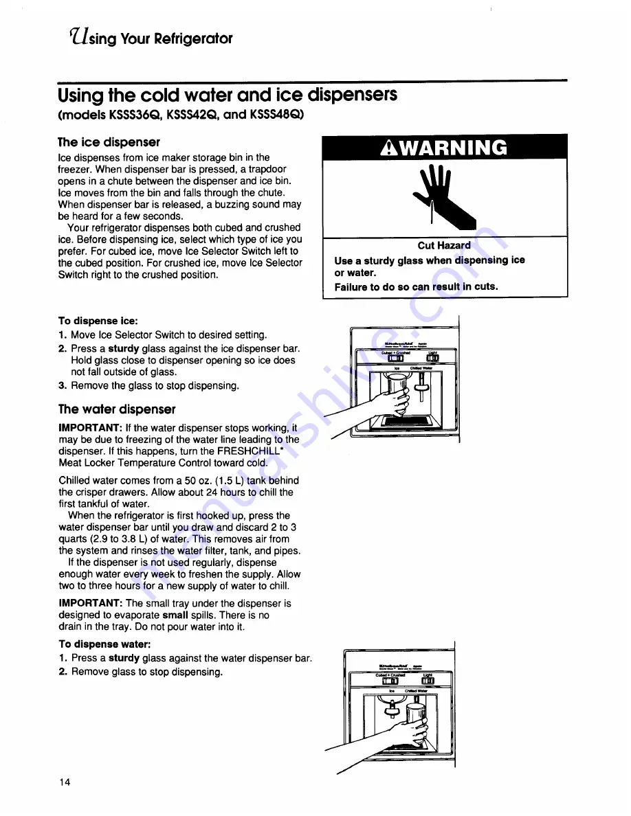 KitchenAid KSSS36M Use & Care Manual Download Page 14